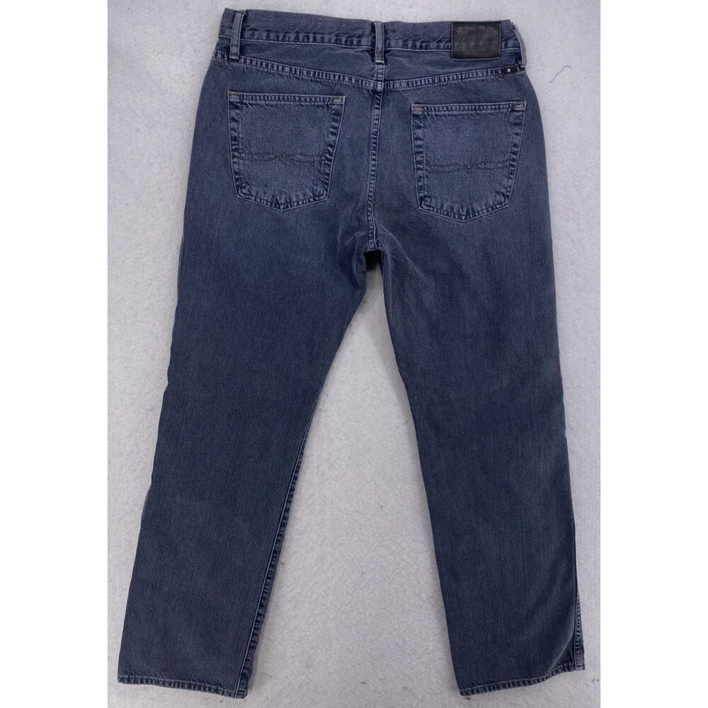 Lucky Brand 363 Straight Jeans Mens 34x32 Grey Black Denim 34 x 32 Measured Fit